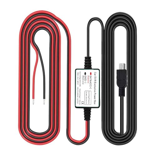 Gebildet مجموعة توصيل كاميرا داش كام الصلبة من جيبيلدت، منفذ USB مصغر، كابل شاحن سيارة DC 12V - 24V إلى 5V/2.5A كحد أقصى مع فيوز، حماية من الجهد المنخفض لكاميرات داش كام - Image 1