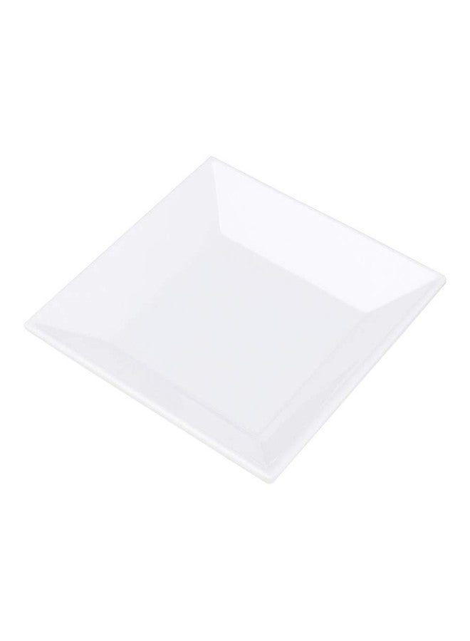 Restaurantware Voga 6 Inch Square Plates 4 Medium Salad Plates - Virtually Unbreakable Dishwashable White Melamine Restaurant Plates For Appetizers Or Desserts For Indoor or Outdoor Use - Image 2