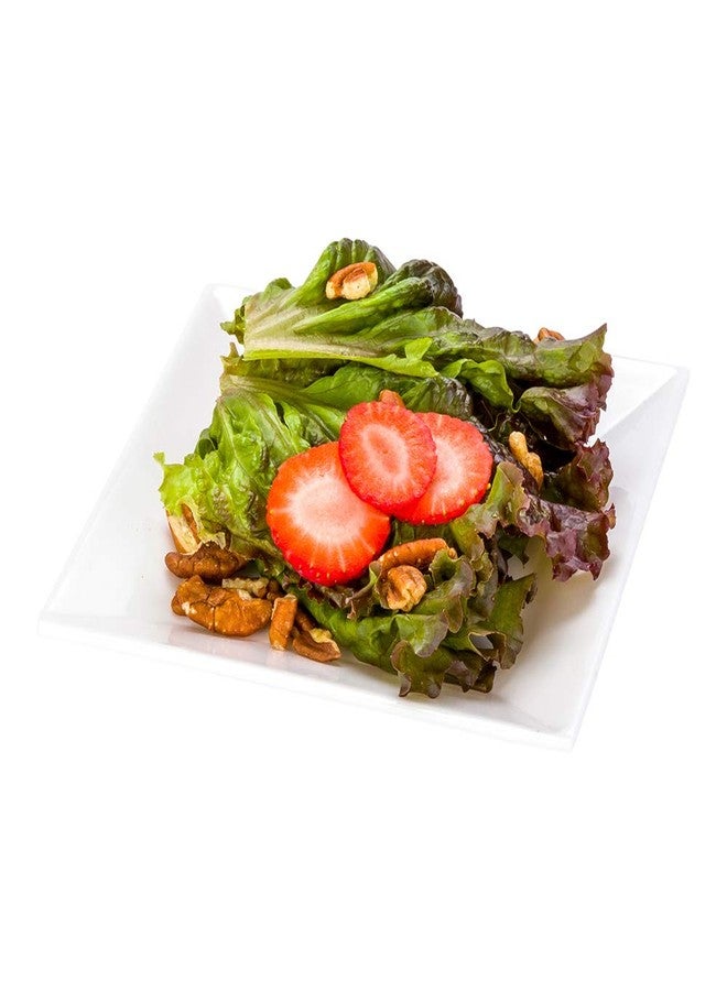 Restaurantware Voga 6 Inch Square Plates 4 Medium Salad Plates - Virtually Unbreakable Dishwashable White Melamine Restaurant Plates For Appetizers Or Desserts For Indoor or Outdoor Use - Image 1