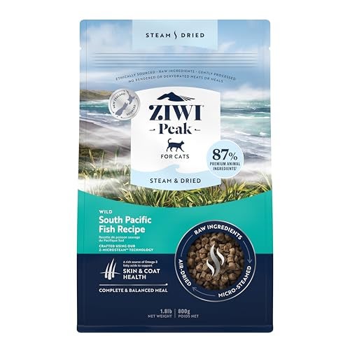 ZIWI Peak Steam Dried Cat Food Wild South Pacific Fish High Protein Skin Coat Health Low Carb for All Life Stages 288oz