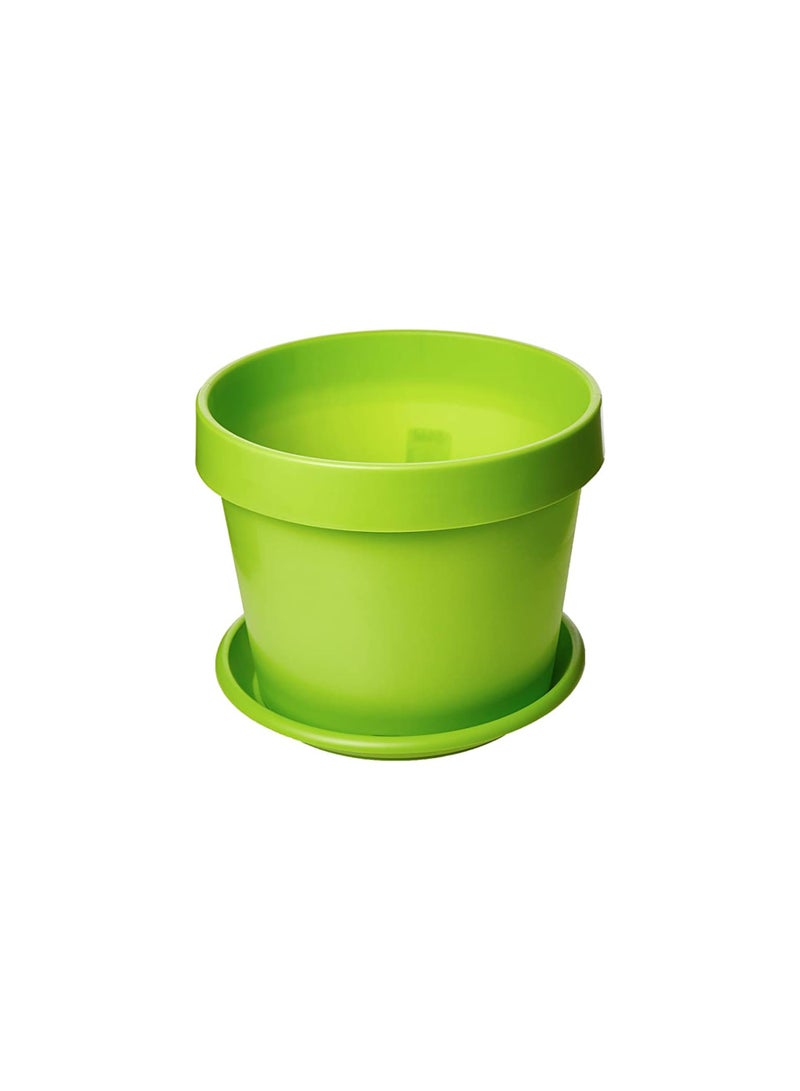 أيدل وعاء بلاستيكي مثالي مع طبق بقياس 28 سم - مزهرية زينة داخلية وخارجية لشرفة وحديقة وبيت - وعاء زراعة خفيف الوزن وقوي - ازرع مع إيطاليا بواسطة إيدل - Image 4