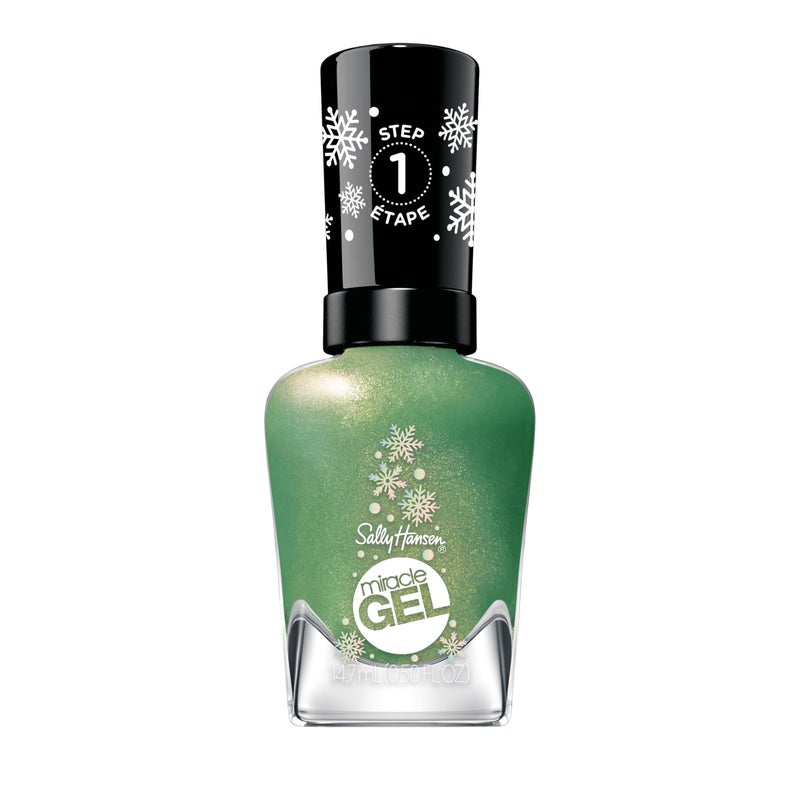 Sally Hansen Miracle Gel Under the Tree Long Lasting GelLike Formula No UV Lamp Needed Green Glitter Nail Polish - Image 3