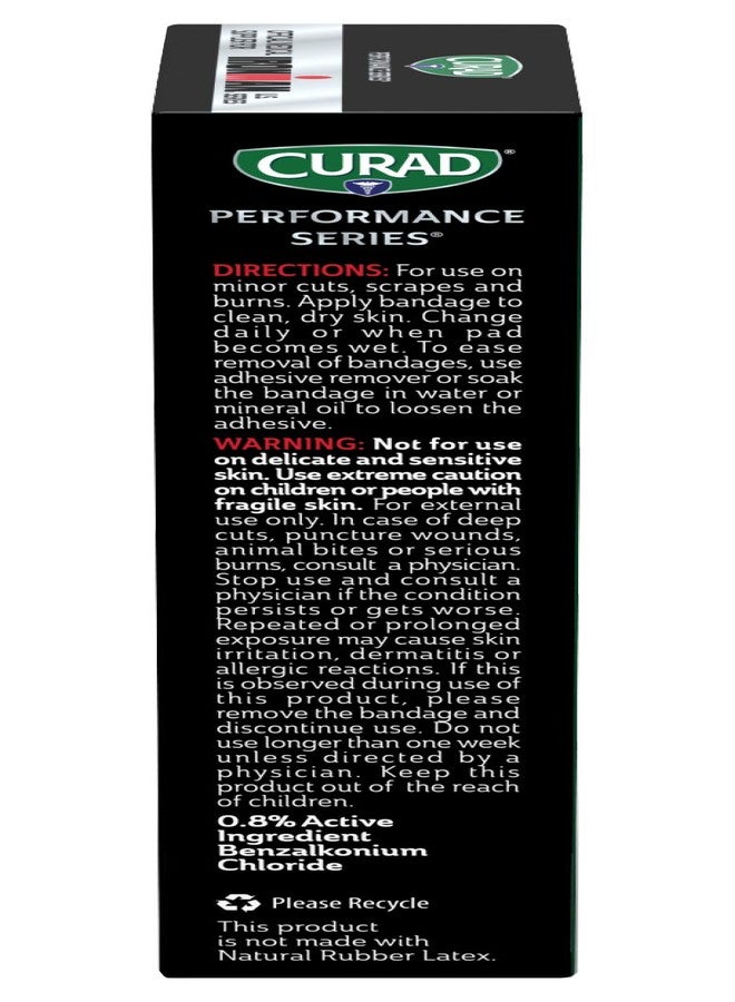 CURAD Performance Series IRONMAN Antibacterial Bandages, Extreme Hold Adhesive Technology, Extra Large Flexible Fabric Bandages for Cuts, Scrapes, & Burns, Assorted Colors, 2 x 4 inches, 10 Count - Image 4