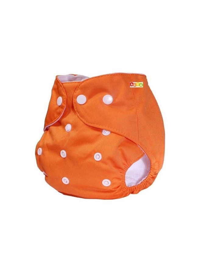 Alya Pocket Button Style Solid Reusable Cloth Diaper All In One Adjustable Washable Diapers Nappies(Without Inserts) For Toddlers;New Borns(0 24 Months3 16Kg) (Pack Of 2 Orangered) - Image 4