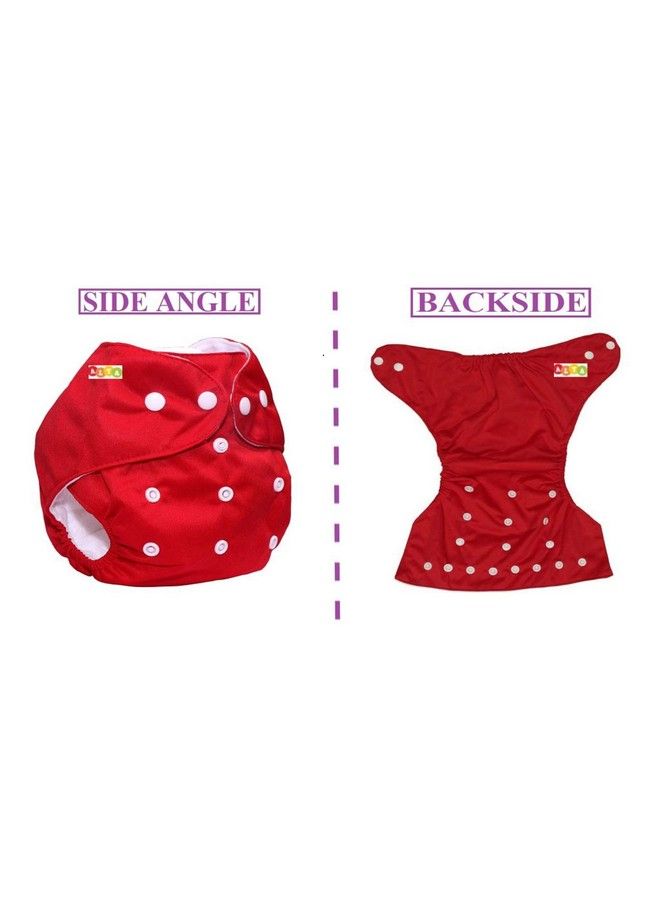 Alya Pocket Button Style Solid Reusable Cloth Diaper All In One Adjustable Washable Diapers Nappies(Without Inserts) For Toddlers;New Borns(0 24 Months3 16Kg) (Pack Of 2 Orangered) - Image 3