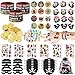 Harrycle 144 Pcs Pirate Party Favors Supplies Include Pirate Bracelet Nautical Tattoo Button Pin Eye Patch Gold Coin Gem Ring Mustache Organza Bag for Kids Boy Pirate Birthday Party Goodie Bag Fillers - Image 3