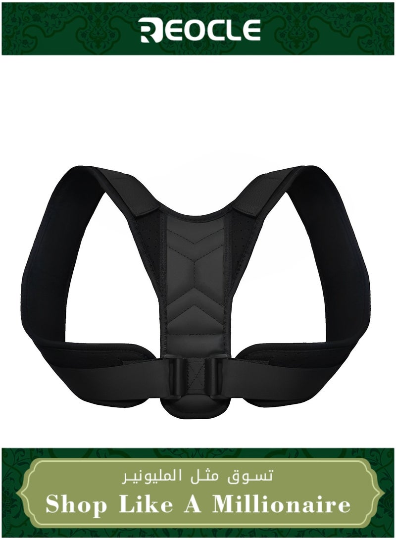 REOCLE Posture Corrector for Men and Women Fully Adjustable Straightener Support Comfortable Upper and Back Brace for Back & Shoulder & Neck - Image 1