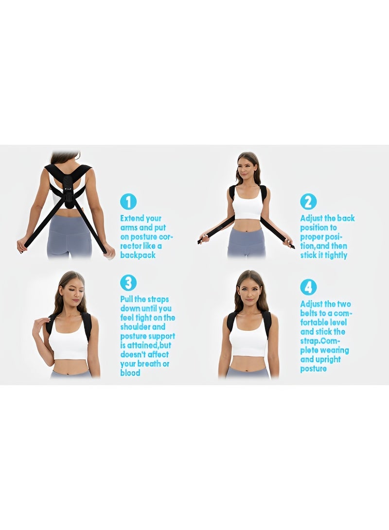 REOCLE Posture Corrector for Men and Women Fully Adjustable Straightener Support Comfortable Upper and Back Brace for Back & Shoulder & Neck - Image 4