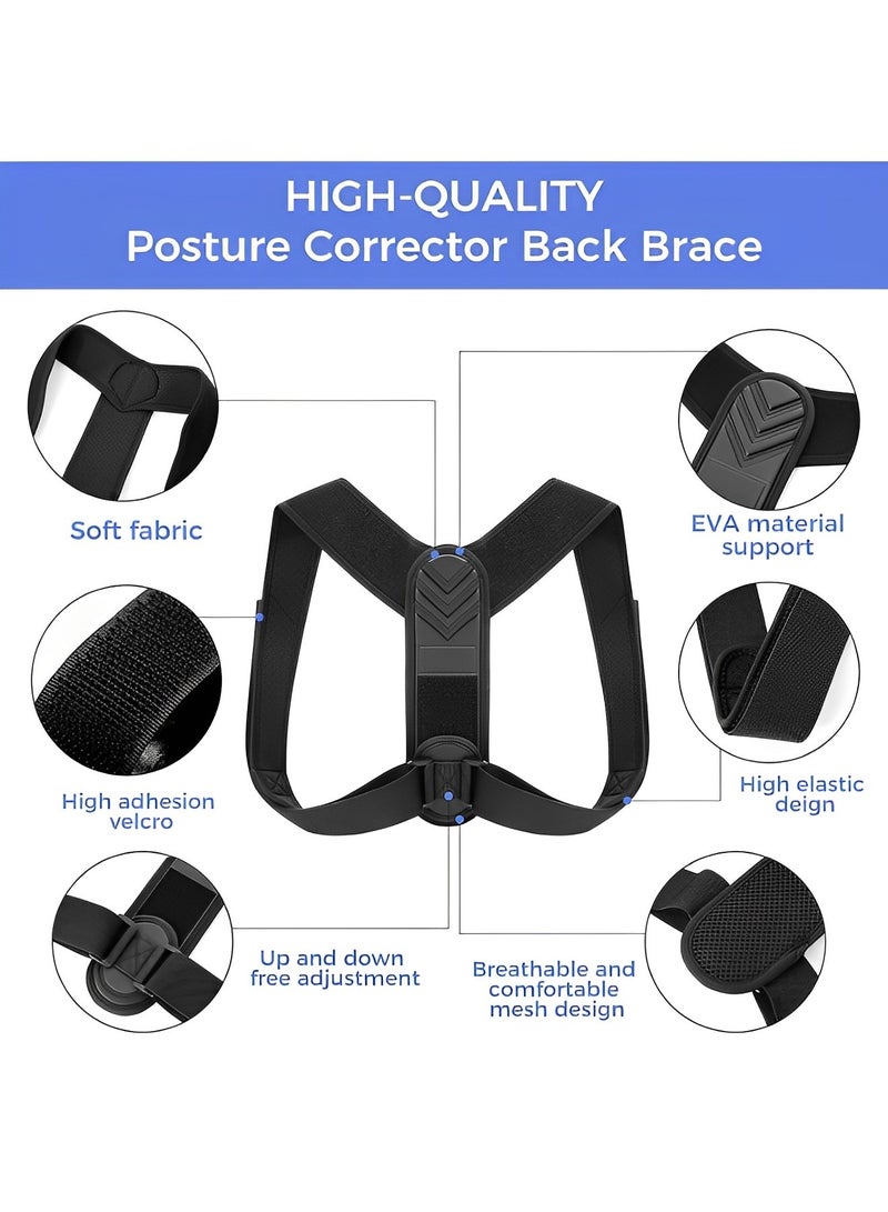 REOCLE Posture Corrector for Men and Women Fully Adjustable Straightener Support Comfortable Upper and Back Brace for Back & Shoulder & Neck - Image 3