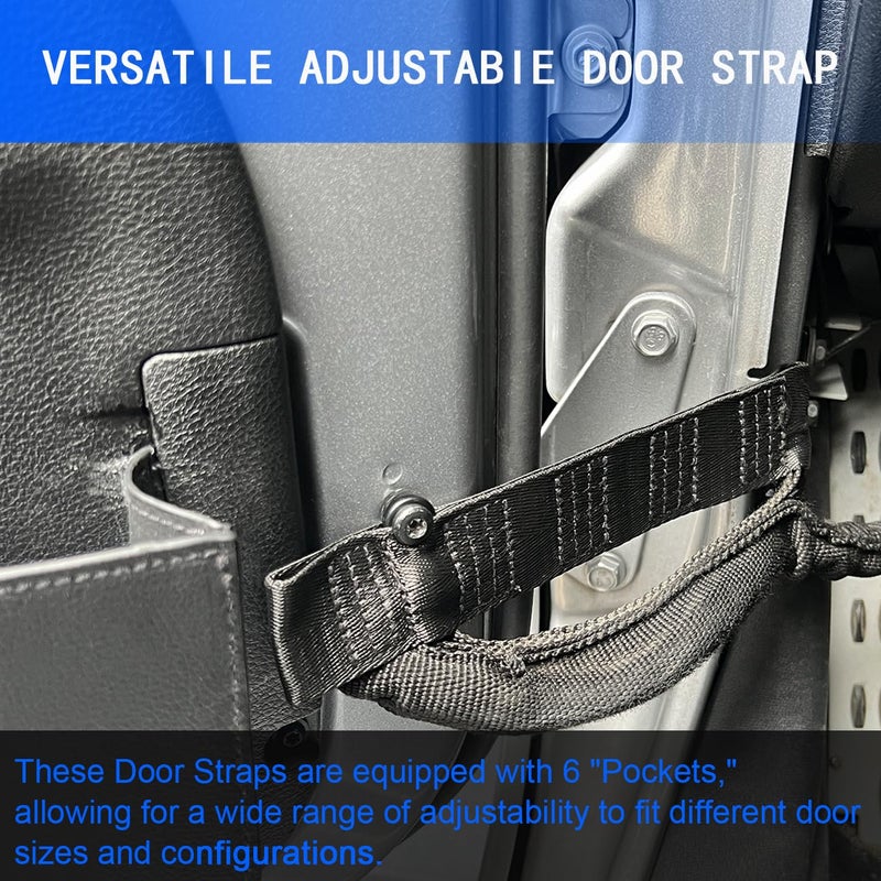 ROMASO Adjustable Door Strap for Jeep Door Check Straps for Jeep Wrangler CJ YJ TJ JK JKU JL JLU Heavy Duty Door Limiting Check Strap,Black(Pack of 2) - Image 4