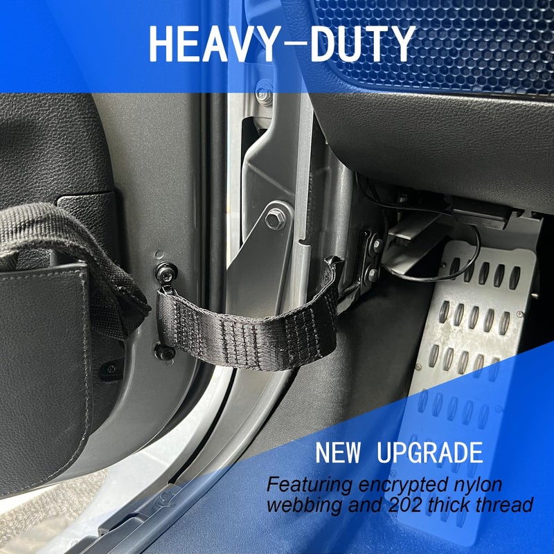 ROMASO Adjustable Door Strap for Jeep Door Check Straps for Jeep Wrangler CJ YJ TJ JK JKU JL JLU Heavy Duty Door Limiting Check Strap,Black(Pack of 2) - Image 3