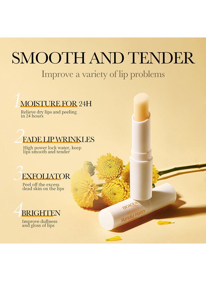 BIOAOUA Vitamin E Manuka Honey Lip Balm-Moisturize &Remove Dead Skin, for Dry Peeling and Dark Lips Gorgeous Glow - Image 5
