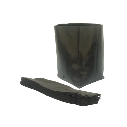 cocogarden Plastic UV Protected Poly Grow Bag for Seedling Nursery Cover Plant Bags (Black, 8 x 10 inch) - Pack of 20 | for Terrace and Balcony Gardening, Kitchen Vegetable and Flowering Plants - Image 1