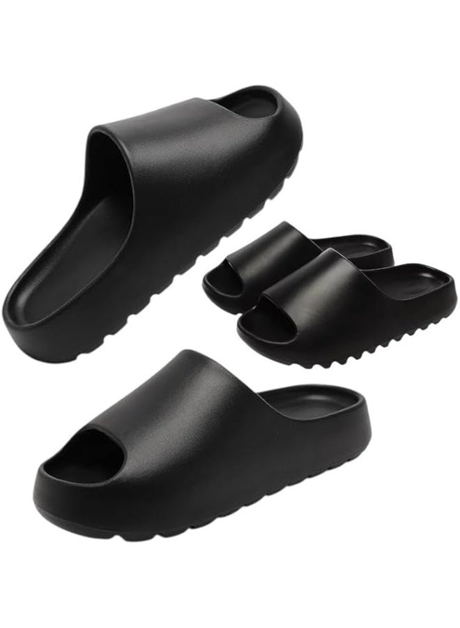 Size: 41 Black Slippers - Comfortable Medical Slippers - Lightweight Sole - Waterproof Rubber Sole - Slippers for Men, Youth, Kids - Perfect for Home, Beach, Street - Image 1
