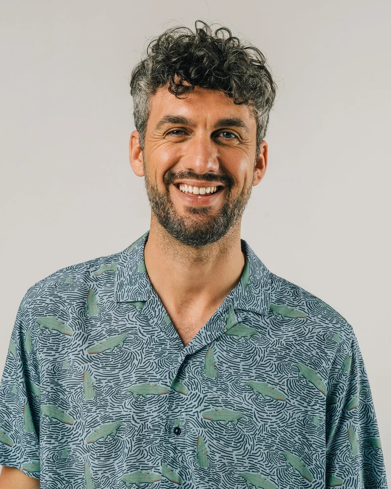 برافا فابريكس قميص ألوها تمساح أكوا 100% فيسكوز إيكوفيرو