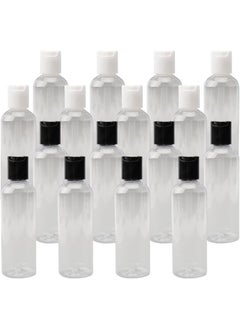 Oubaka 16 Pieces 3.4 oz Travel Plastic Empty Bottles with Disc Caps, Clear Plastic Empty Bottles Reusable Clear Leak Proof Travel Squeeze Containers with 2 Sheets Label Stickers for Travel Liquid(2 Colors) 