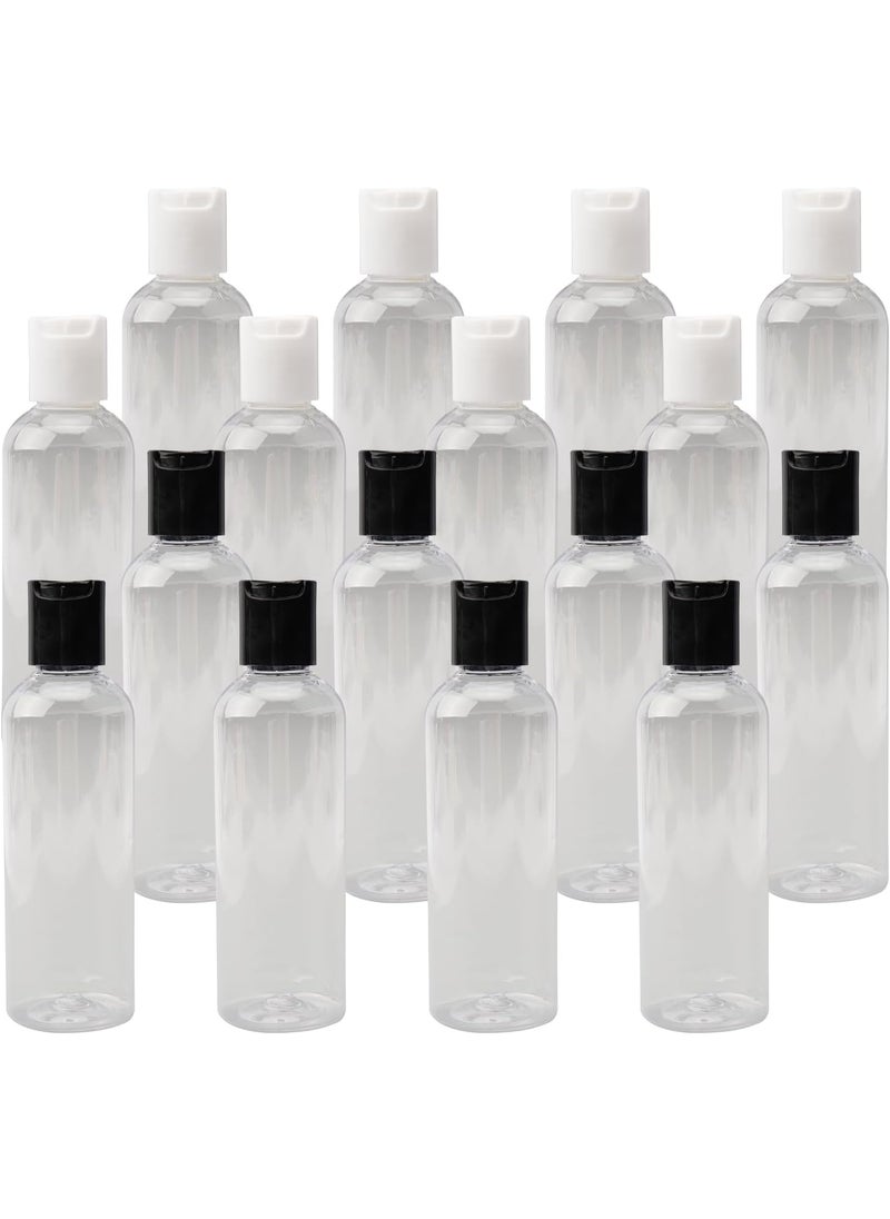 Oubaka - 16 Pieces 3.4 oz Travel Plastic Empty Bottles with Disc Caps, Clear Plastic Empty Bottles Reusable Clear Leak Proof Travel Squeeze Containers with 2 Sheets Label Stickers for Travel Liquid(2 Colors) - Image 1