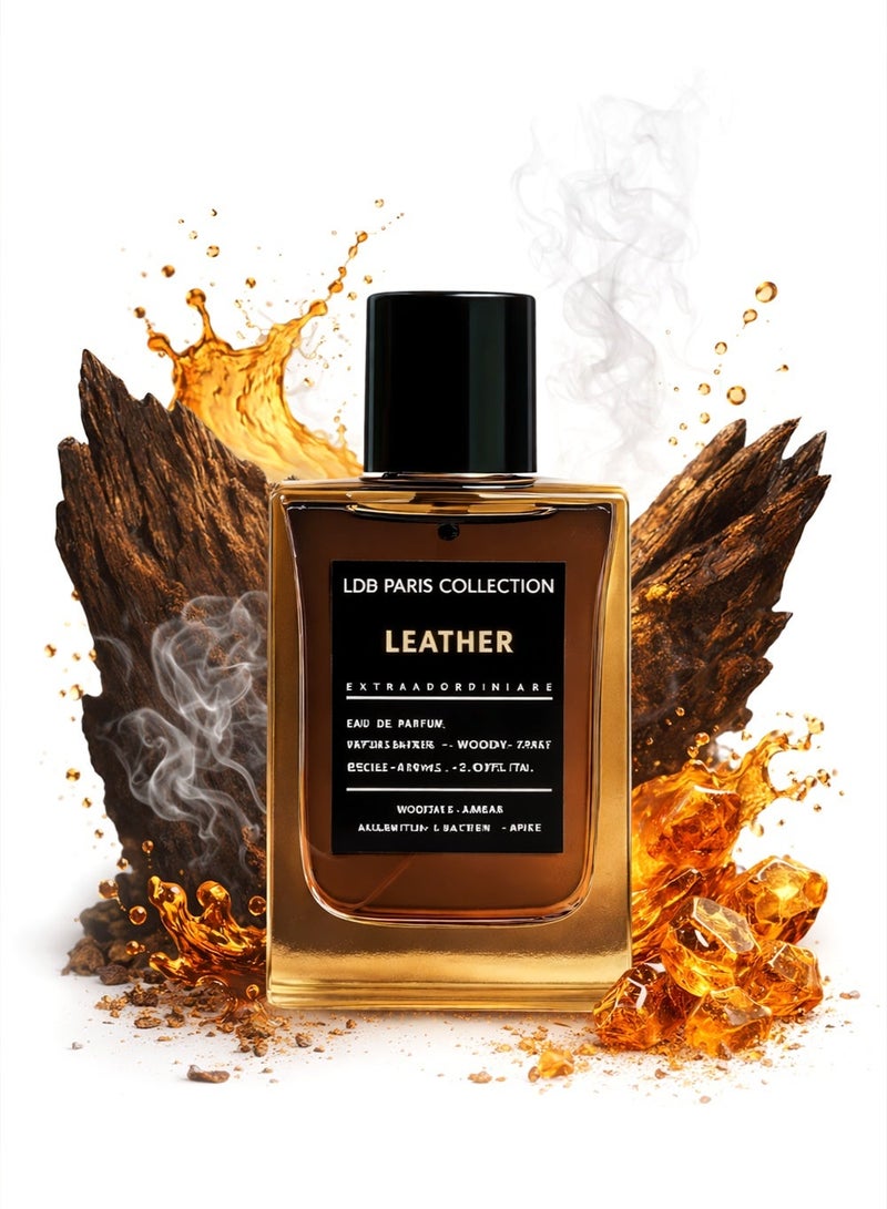Linea De Bella LDB Paris Collection Leather 85ml | Long Lasting Perfume for Men with Oud, Amber & Patchouli Notes | Luxury Leather Perfume for Men - Image 1
