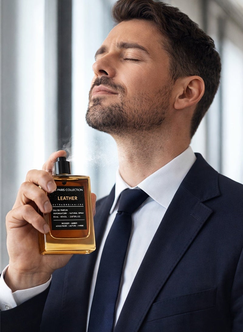 Linea De Bella LDB Paris Collection Leather 85ml | Long Lasting Perfume for Men with Oud, Amber & Patchouli Notes | Luxury Leather Perfume for Men - Image 4