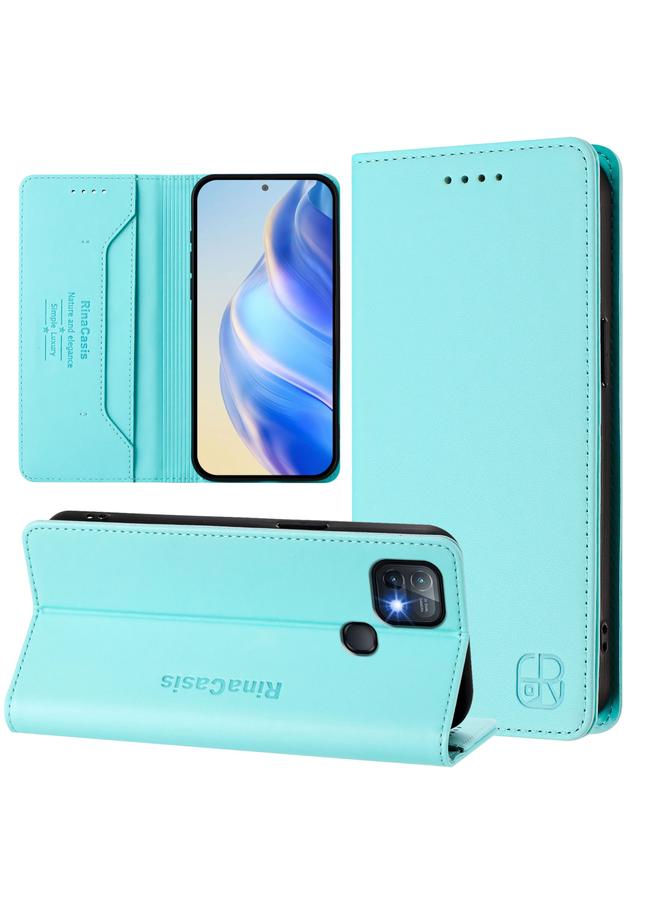 اس-توب جراب لهاتف Infinix Hot 10i RC01 مصنوع من الجلد ثنائي الطي مع خاصية الشفط المغناطيسي بتقنية RFID - Image 1