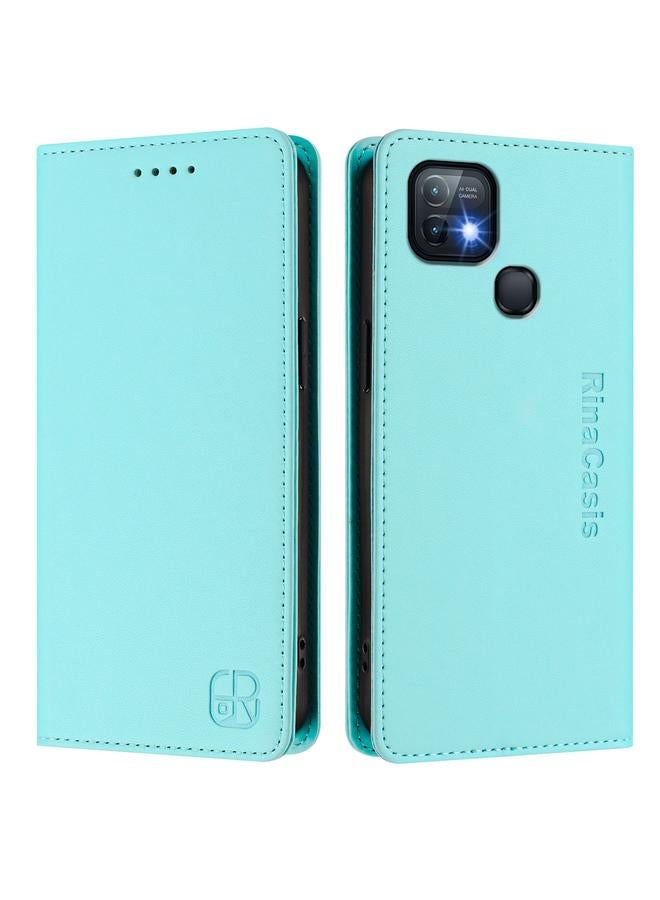 اس-توب جراب لهاتف Infinix Hot 10i RC01 مصنوع من الجلد ثنائي الطي مع خاصية الشفط المغناطيسي بتقنية RFID - Image 2