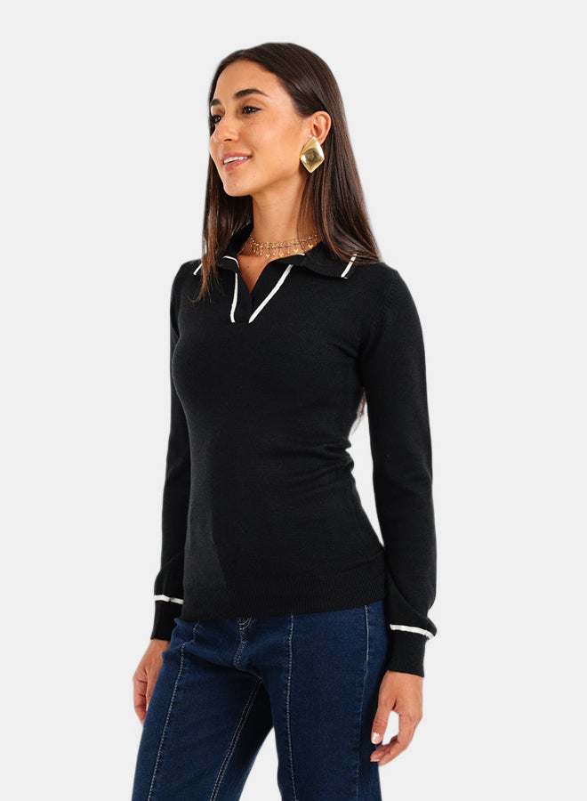 Carina Contrast Panel Knit Pullover - Image 2