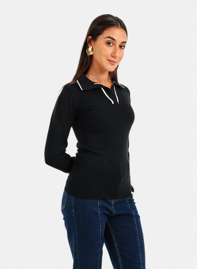Carina Contrast Panel Knit Pullover - Image 3