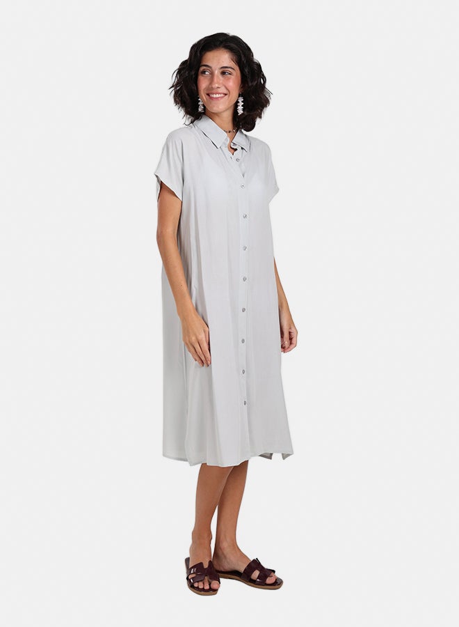 Clue Short Sleeves Midi Dress - Image 3