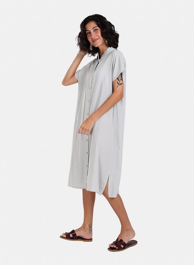 Clue Short Sleeves Midi Dress - Image 2