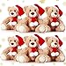 Aoriher 6 Pcs Christmas Bear Bulk Stuffed Animal Plush Operation Christmas Baby Shower Winter Bear Toys Soft Cute Xmas Dolls Decorations Khaki - Image 2