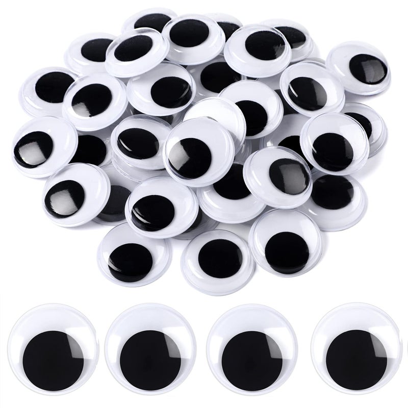 JULMELON 500 Pieces Wiggle Googly Eyes Self Adhesive Black White Craft Eyes for DIY Crafts Decoration 25mm