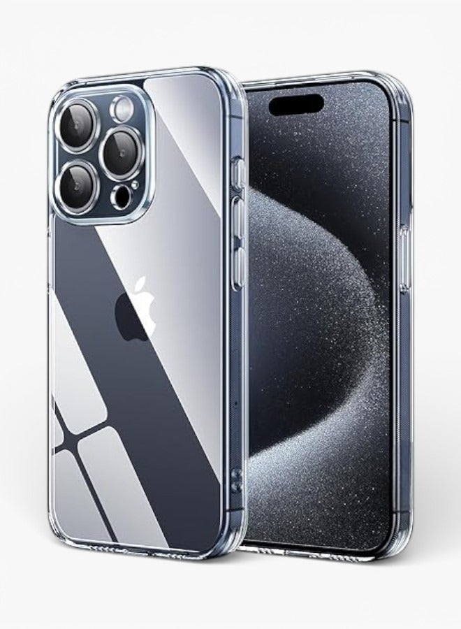 جراب شفاف لموبايل ايفون 15 برو - حماية من السقوط ومقاوم للخدش، مضاد للاصفرار مع طبقة حماية مزدوجة وتصميم نحيف وشفاف - Image 1