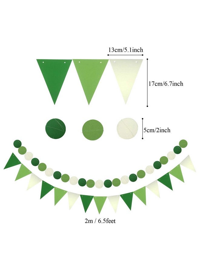 ZERODECO ZERODECO Birthday Party Decoration, Green Happy Birthday Banner with Paper Fans Garland String Triangle Bunting Flag Tissue Tassel and Balloon for Bday Party Supplies Anniversary Decoration  - Image 5