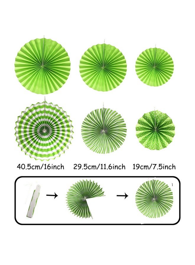 ZERODECO ZERODECO Birthday Party Decoration, Green Happy Birthday Banner with Paper Fans Garland String Triangle Bunting Flag Tissue Tassel and Balloon for Bday Party Supplies Anniversary Decoration  - Image 2