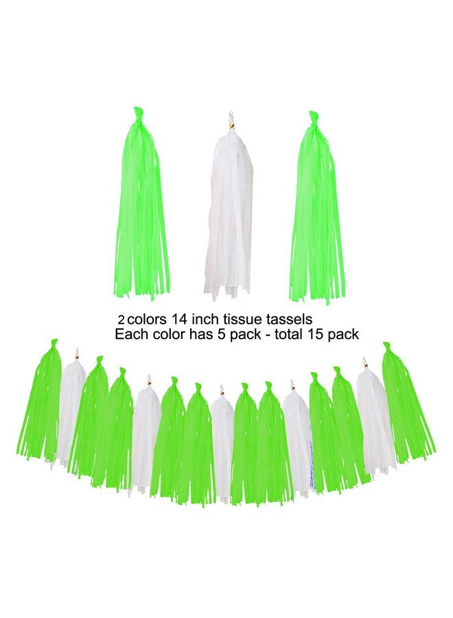 ZERODECO ZERODECO Birthday Party Decoration, Green Happy Birthday Banner with Paper Fans Garland String Triangle Bunting Flag Tissue Tassel and Balloon for Bday Party Supplies Anniversary Decoration  - Image 4