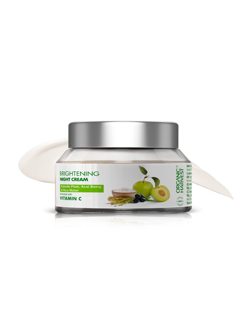 Organic Harvest Brightening Night Cream: Kakadu Plum, Acai Berry & Rice Water | For Glowing Skin | Moisturizing, Vitamin C Face Cream | 100% American Certified Organic | Sulphate & Paraben-free - 50gm - pzsku/Z5428B94A83C1D76C093DZ/45/_/1730796337/316ac391-9f4b-4376-97f4-6265ef6c92ae