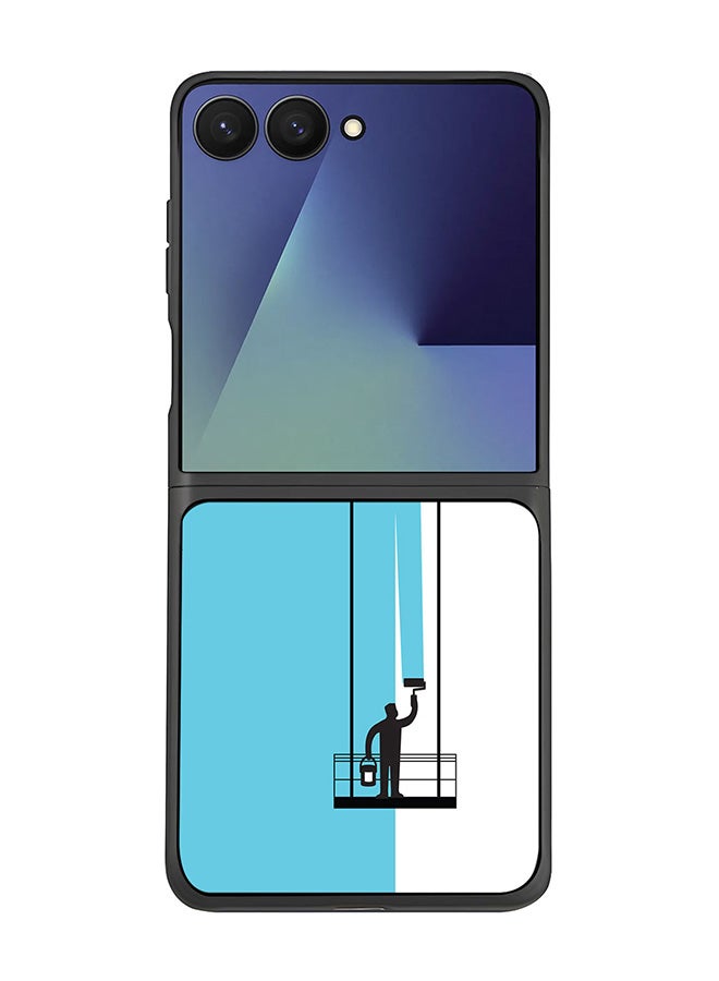 For Samsung Galaxy Z Flip7 Case,Slim fit Camera Protection, Shockproof Thin Phone cover  - Paint Hanger (Blue)