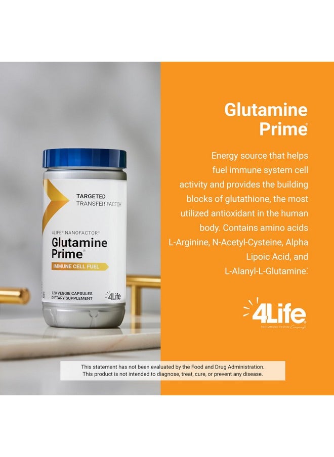 4لايف 4Life Glutamine Prime - غذِّ خلايا المناعة لديك بالجلوتامين وعزز التواصل بين الخلايا باستخدام NanoFactor - دعم الجهاز المناعي - تعزيز الصحة العامة والطاقة - 120 كبسولة نباتية  - Image 4