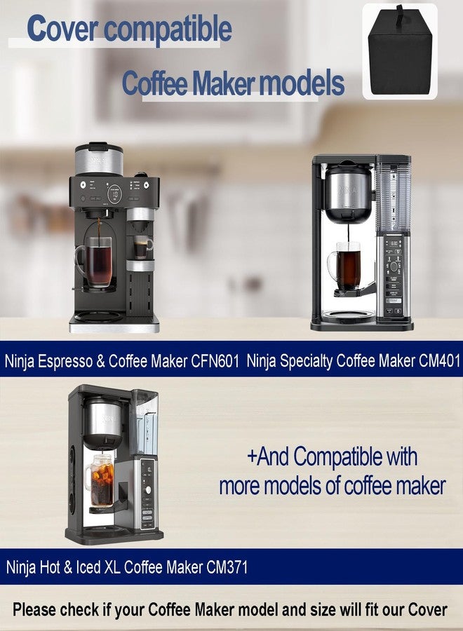 NUENSS-ROR Coffee Maker Dust Cover for Ninja Coffee Maker CFN601/CM401/CM371, Heavy Duty Waterproof Dust-Proof Coffee Maker Protective Cover, Dust cover with Handle and Easy to Clean (Black) - Image 4