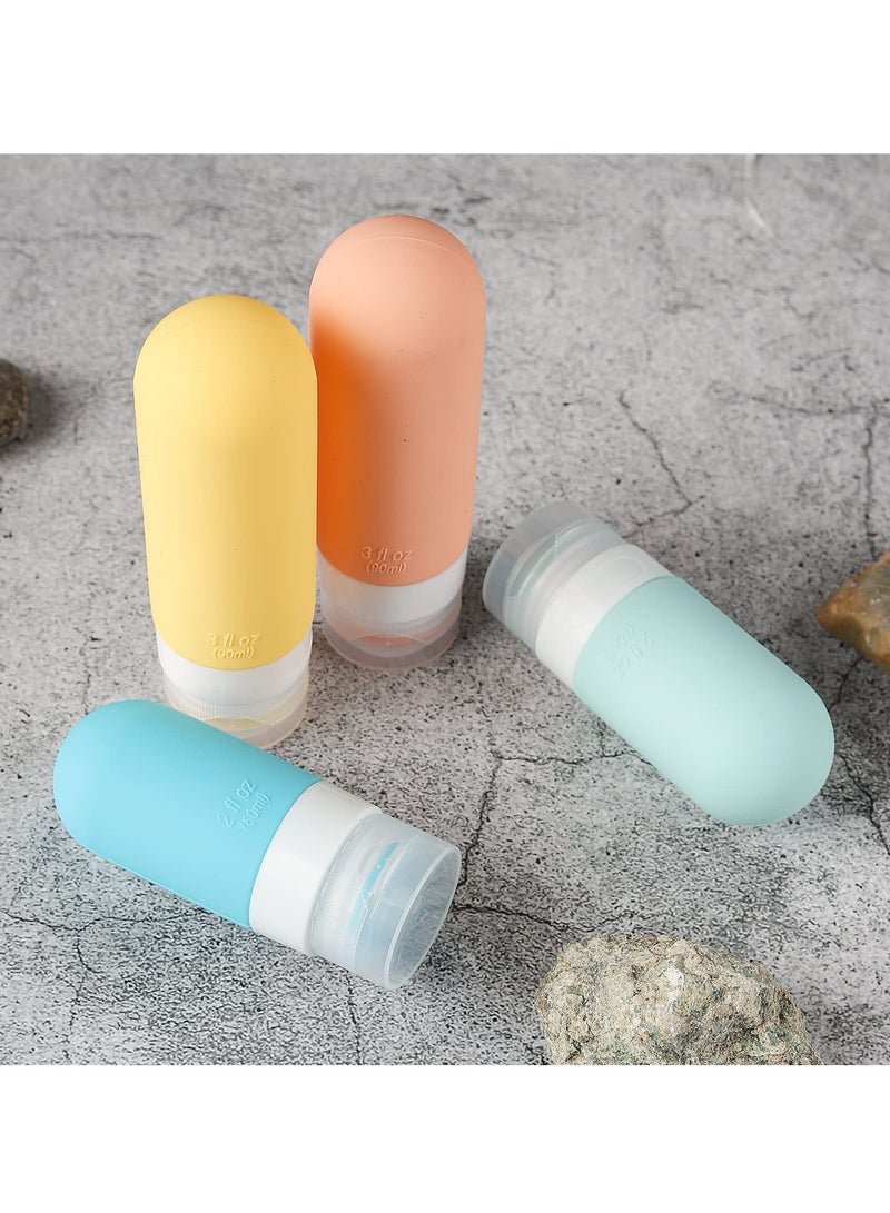 16 Pack Travel Bottles Set TSA Approved Leak Proof Silicone Squeezable Containers for Toiletries, Conditioner, Shampoo, Lotion Body Wash Accessories 16 pcs White Pack - Image 4