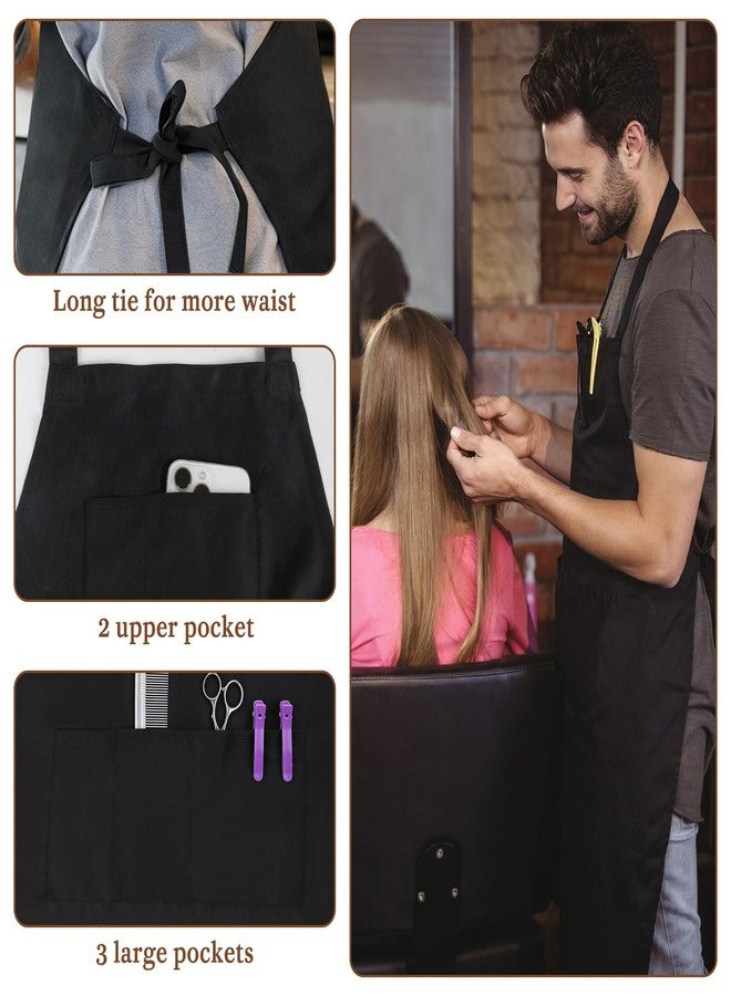 TPQKA Water Resistant Apron for Men and Women, Large Capacity Barber Hair Stylist Apron with Pockets, Professional Dog Grooming & Kitchen Cooking Bib Apron, Adjustable Salon Work Apron - Image 3