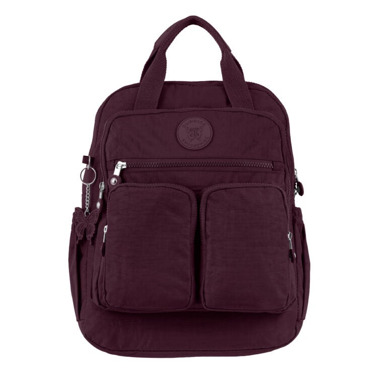 CAPRICE COLLECTION Unisex Medium Backpack – Burgundy, Lightweight, Water-Resistant Nylon, 10L - Image 1