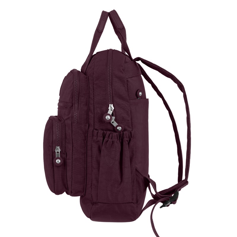 CAPRICE COLLECTION Unisex Medium Backpack – Burgundy, Lightweight, Water-Resistant Nylon, 10L - Image 3