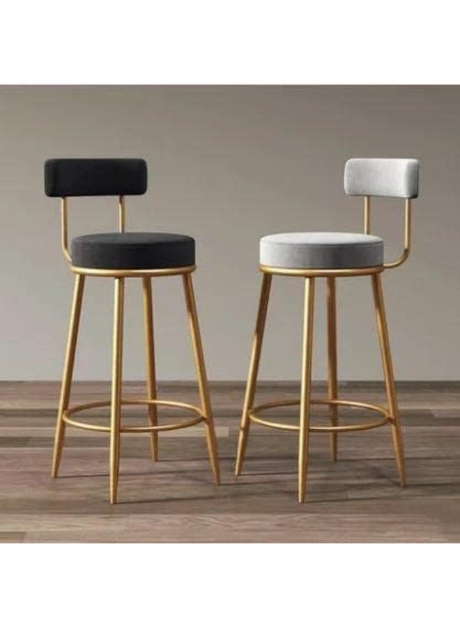 Generic SUPAAR Bar Stool Chair Dining Room Chairs Living Room Adjustable 360° Rotating Gold Metal High Stool With Backrest For Cafes. Velvet Bar Stool Chair Metal Leg. (1 green) - Image 2