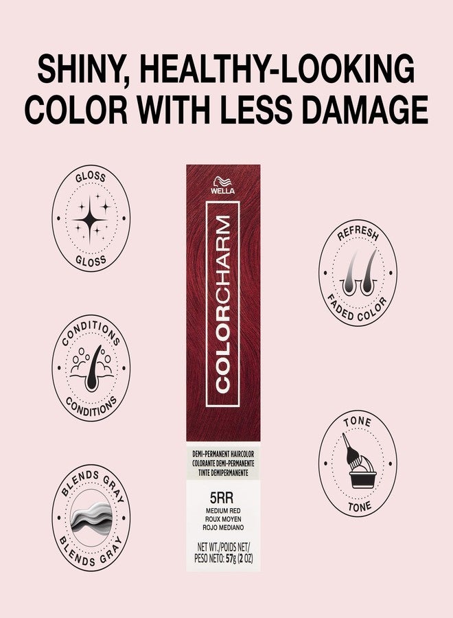 COLORCHARM Color Charm Wella Demi-Permanent 5RR Medium Red 2oz - Image 4