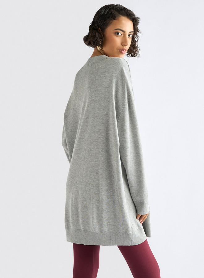 سبلاش فيڤ كنزة بياقة على شكل حرف  وأكمام طويلة - Image 3