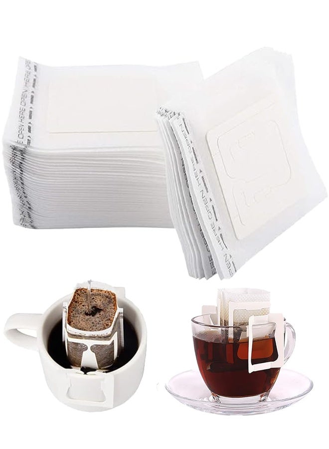 50 قطعة ورق من فلاتر القهوة المحمولة مع تصميم أذن متتدلي، فلاتر القهوة القابلة للتخلص منها، متوافقة مع أكواب/أواني القهوة المختلفة، للسفر، التخييم، المنزل، المكتب -7.5 سم * 9 سم - Image 1