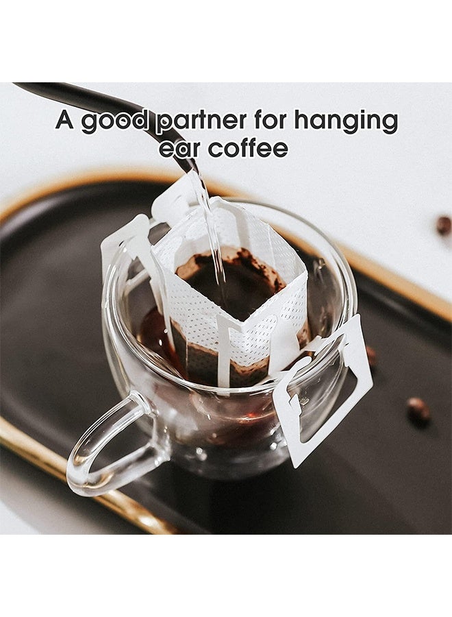 50 قطعة ورق من فلاتر القهوة المحمولة مع تصميم أذن متتدلي، فلاتر القهوة القابلة للتخلص منها، متوافقة مع أكواب/أواني القهوة المختلفة، للسفر، التخييم، المنزل، المكتب -7.5 سم * 9 سم - Image 2