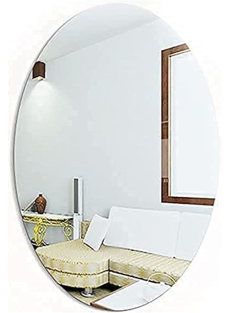 Flexible Self-Adhesive Decorative Plastic Mirror Sheet Oval Shape for Wall Decoration Non-Glass Lightweight Mirror Tile 30 × 20 cm Easy Installation for Home Office and Interior Décor - Image 4