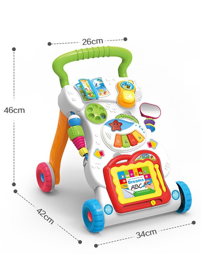 Multifunctional Baby Walker and Toy Set with Music - Early Learning Educational Play, Toddler Activity Walker for Improved Motor Skills